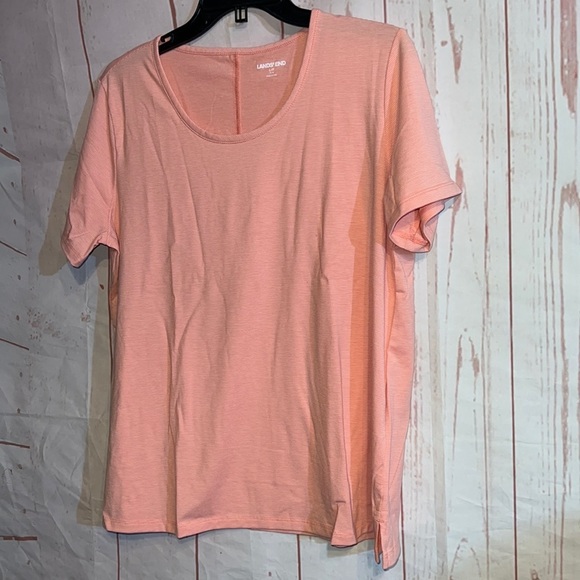 Lands' End Tops - Lands End perforated tshirt coral blossom